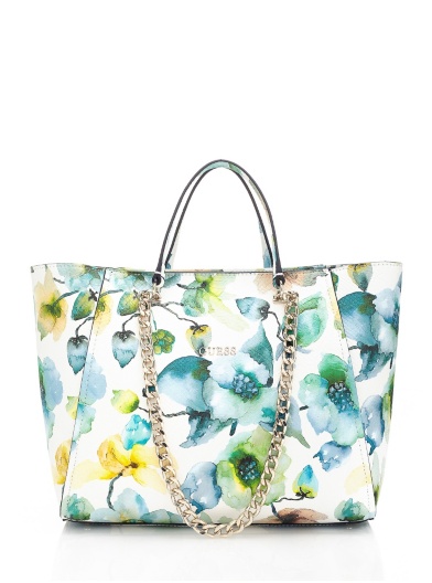 Guess Nikki Floral Chain Tote Bag